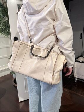 Numero 10 Italian Leather Cream White Handbag Crossbody Purse Travel Bag